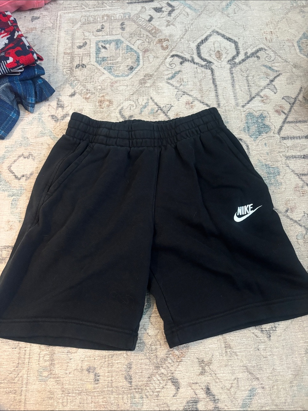 Nike Black Kids Shorts with White Logo